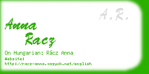 anna racz business card