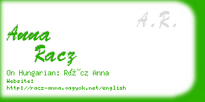 anna racz business card